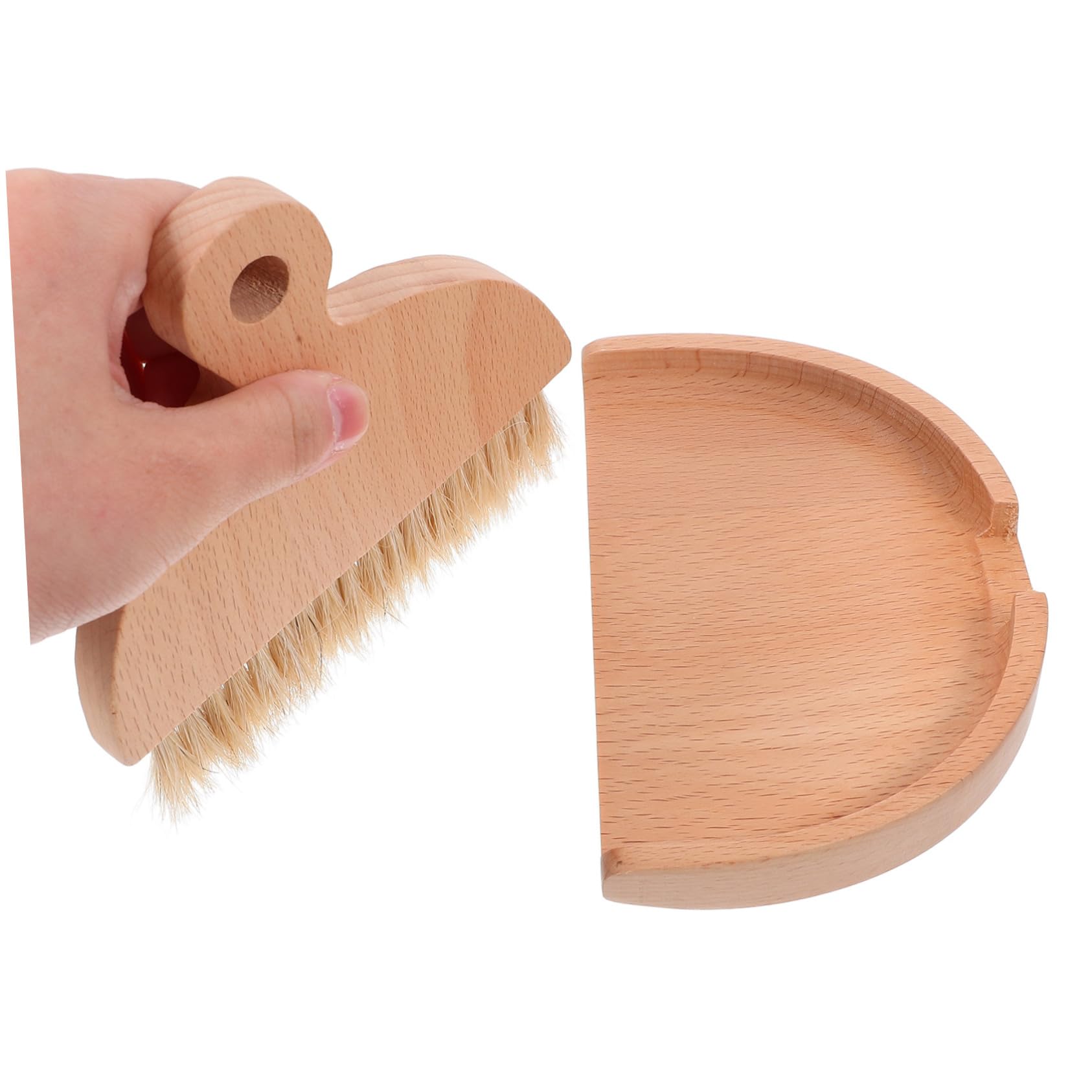 STOBAZA 1 Set Dustpan Brush Window Groove Cleaning Brushs Small Broom for Kitchen Brooms Mustache Hand Broom Mini Cleaning Brush Small Tabletop Brush Mini Whisk Broom Car White Wooden