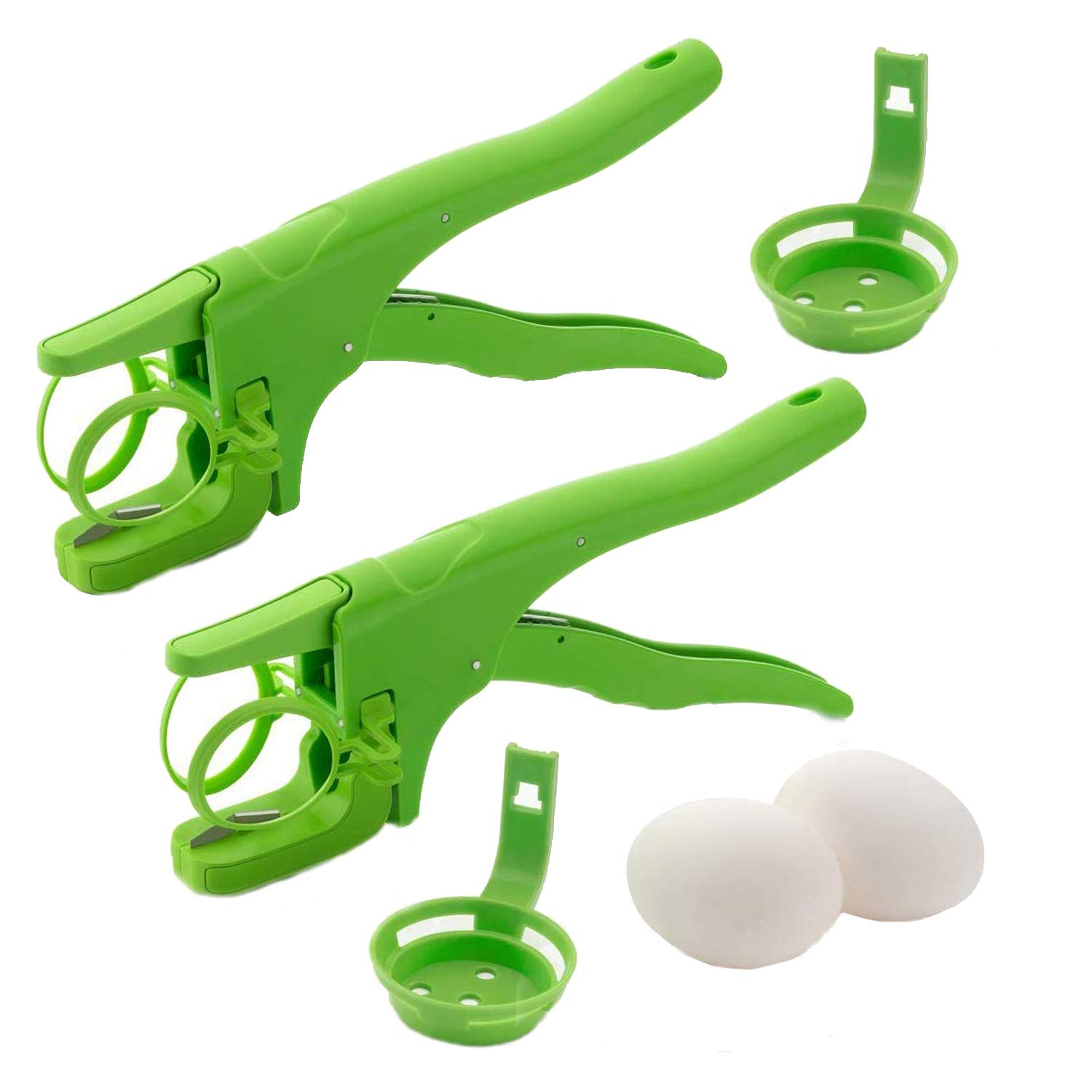 Kuber Industries Plastic 2 Pieces Handheld Egg Breaker, Egg Cracker, Egg Opener with Detachable