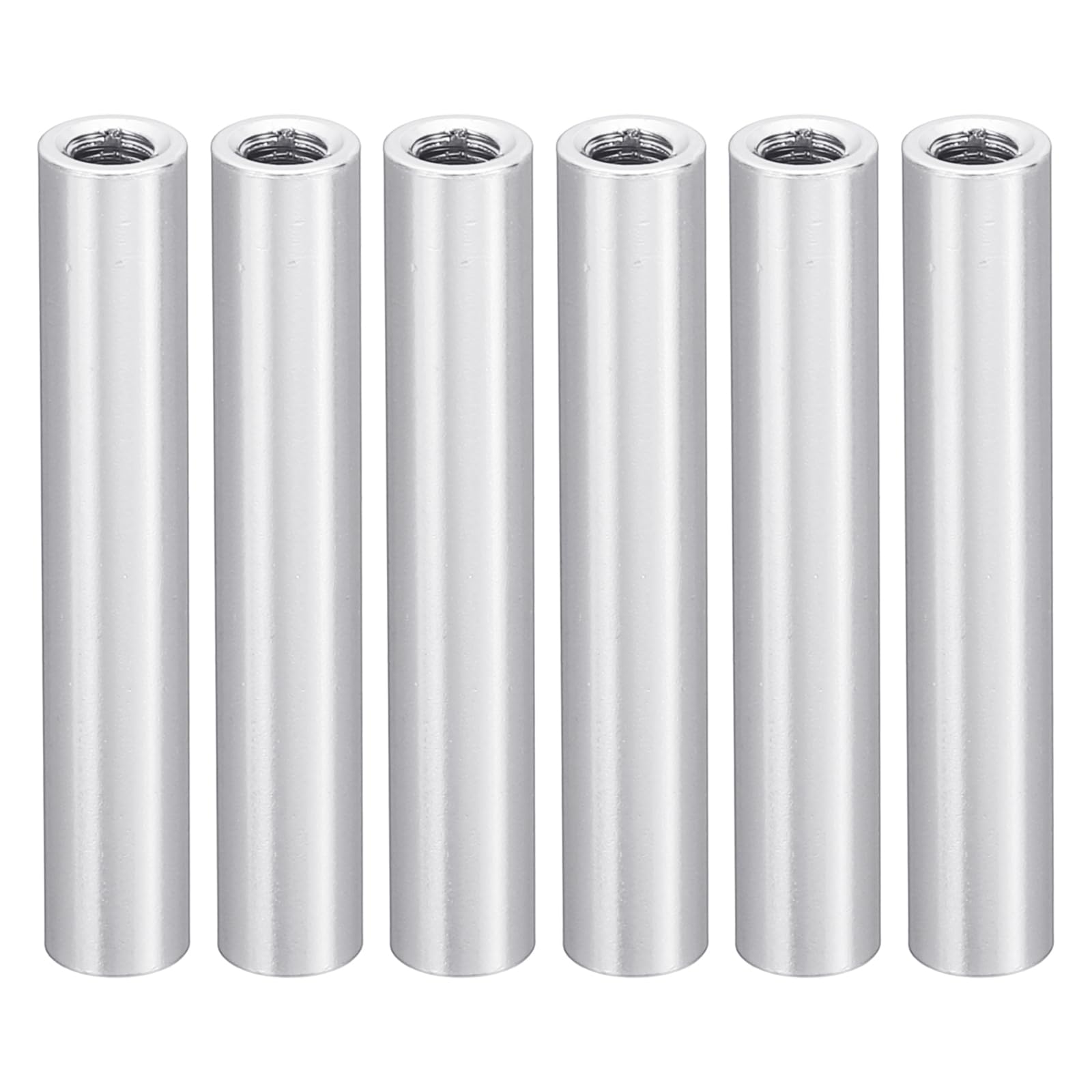 PATIKIL M3 Aluminum Spacers, 6 Pcs Metal Spacer Aluminum 3mm ID x 5mm OD x 30mm L Threaded Spacer Screw Standoff Round for RC Car Drones Motherboard, Silvery