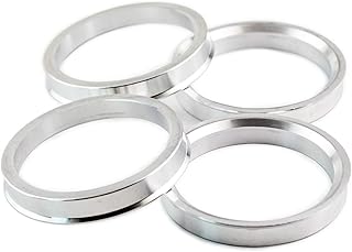 4pcs Car Hub Centric Rings Silver Aluminum Alloy 66.6mm OD to 57.1mm ID Hub Centric Center Rings