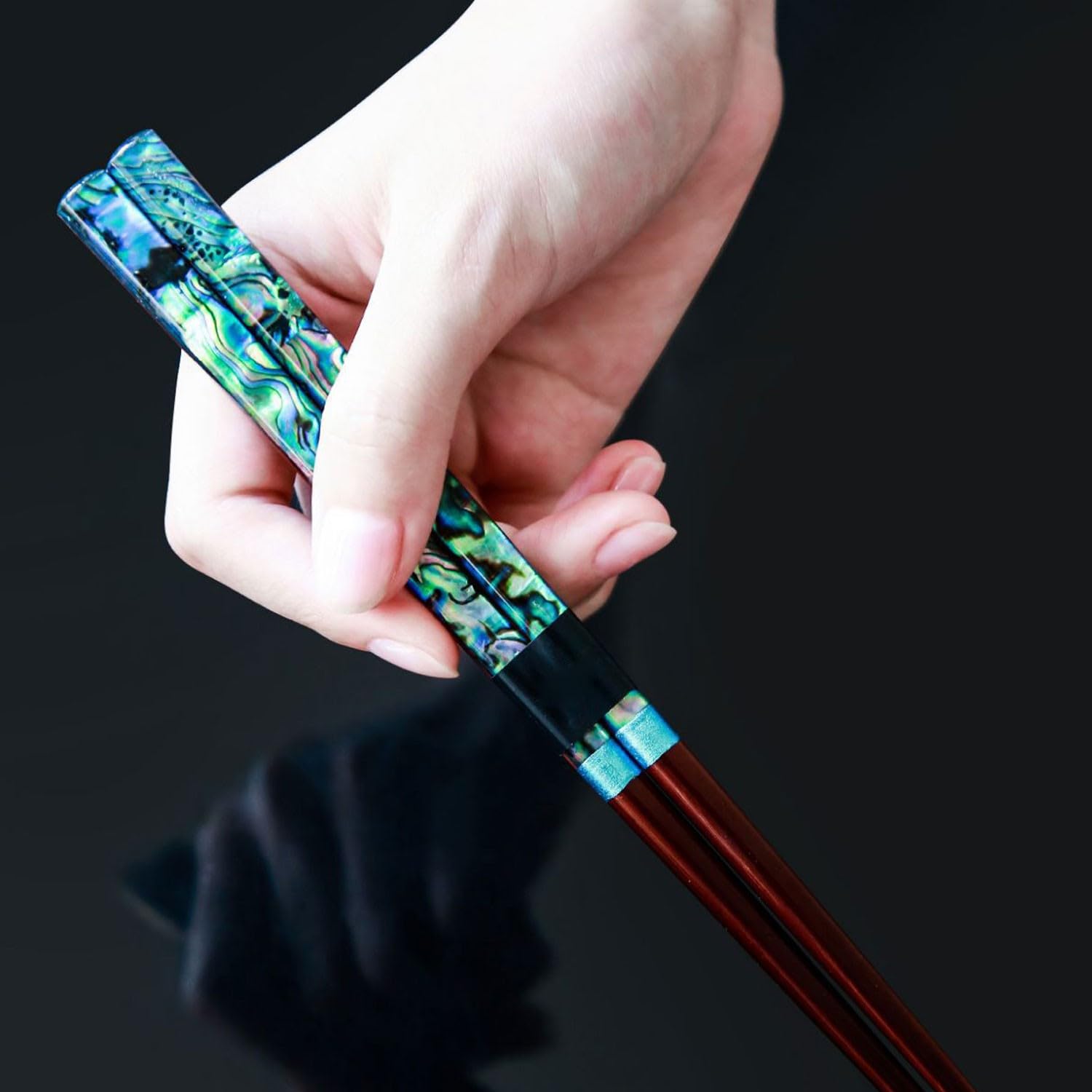 BBAUER baguettes chinoises Acier inoxydable ChopstickBaguettes japonaises pointues antidérapantes, cadeau fait main pour les couples(Color:B,Size:21cm)