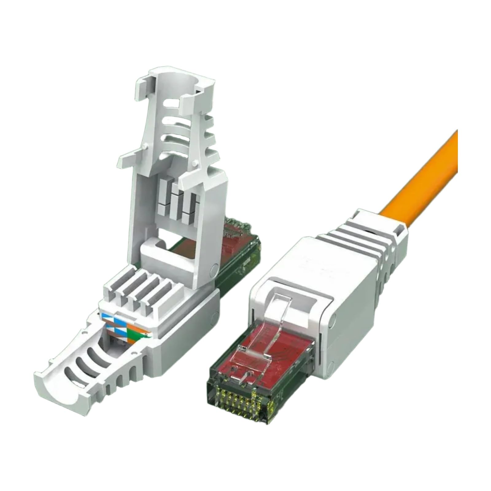 Conector de terminación RJ45 para reparar cables ethernet CAT6 UTP dañados, pack de 10 piezas 1