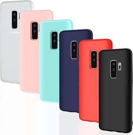 6x Funda Samsung Galaxy S9 Plus, Leathlux Carcasas 6 juntas Ultra Fina Silicona TPU Gel Protector Flexible Colores Case Cover para Samsung Galaxy S9 Plus / S9+ 6.2