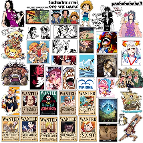 Image of Vinyl Pack of 85+ One Piece Stickers for Laptop, Phone Case, Guitar, Bike, Pc, Scrapbook etc. Waterproof Glossy Laminated Residue Free Anime Stickers, self-adhesive, 6 cm