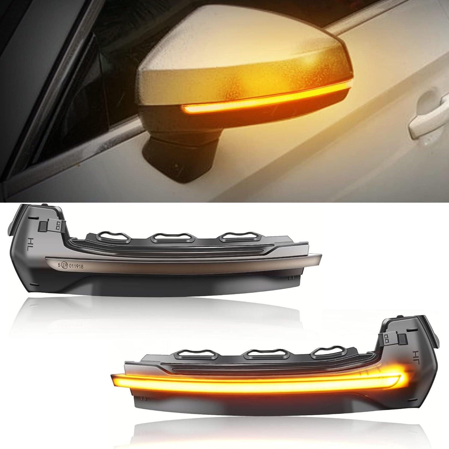 Indicateur de Miroir Dynamiques LED Clignotant pour Audi A3 8V S3 RS3 | 2013 2014 2015 2016 2017 2018 2019 2020 (Noir)