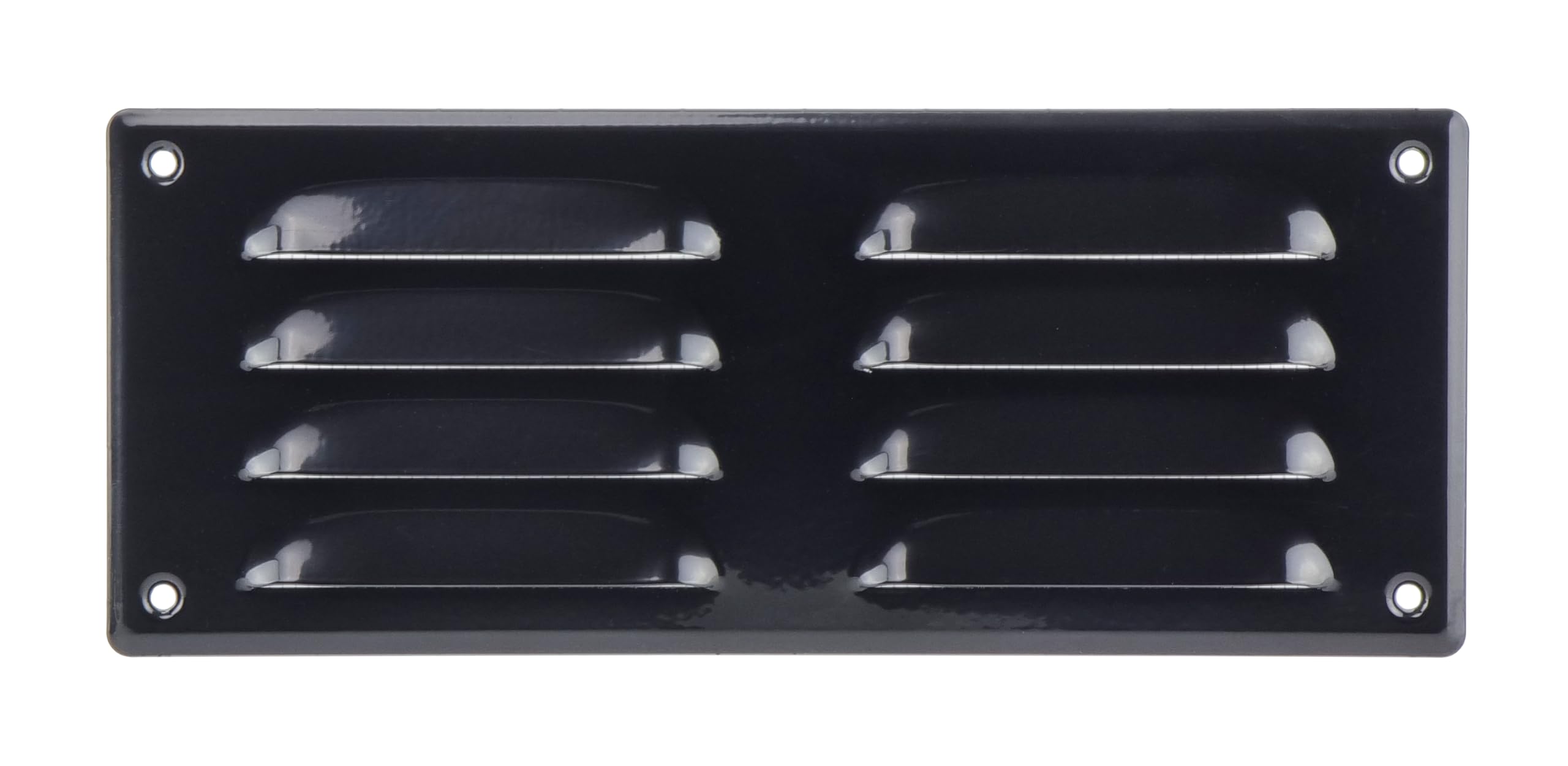 Steinberg14 Black 260x105mm Metal Air Vent Cover with Insect Mesh - 10x4 inch Ventilation Grille - Rectangular Air Vents for Outdoor and Indoor - Air Vent Register for Walls and Ceilings