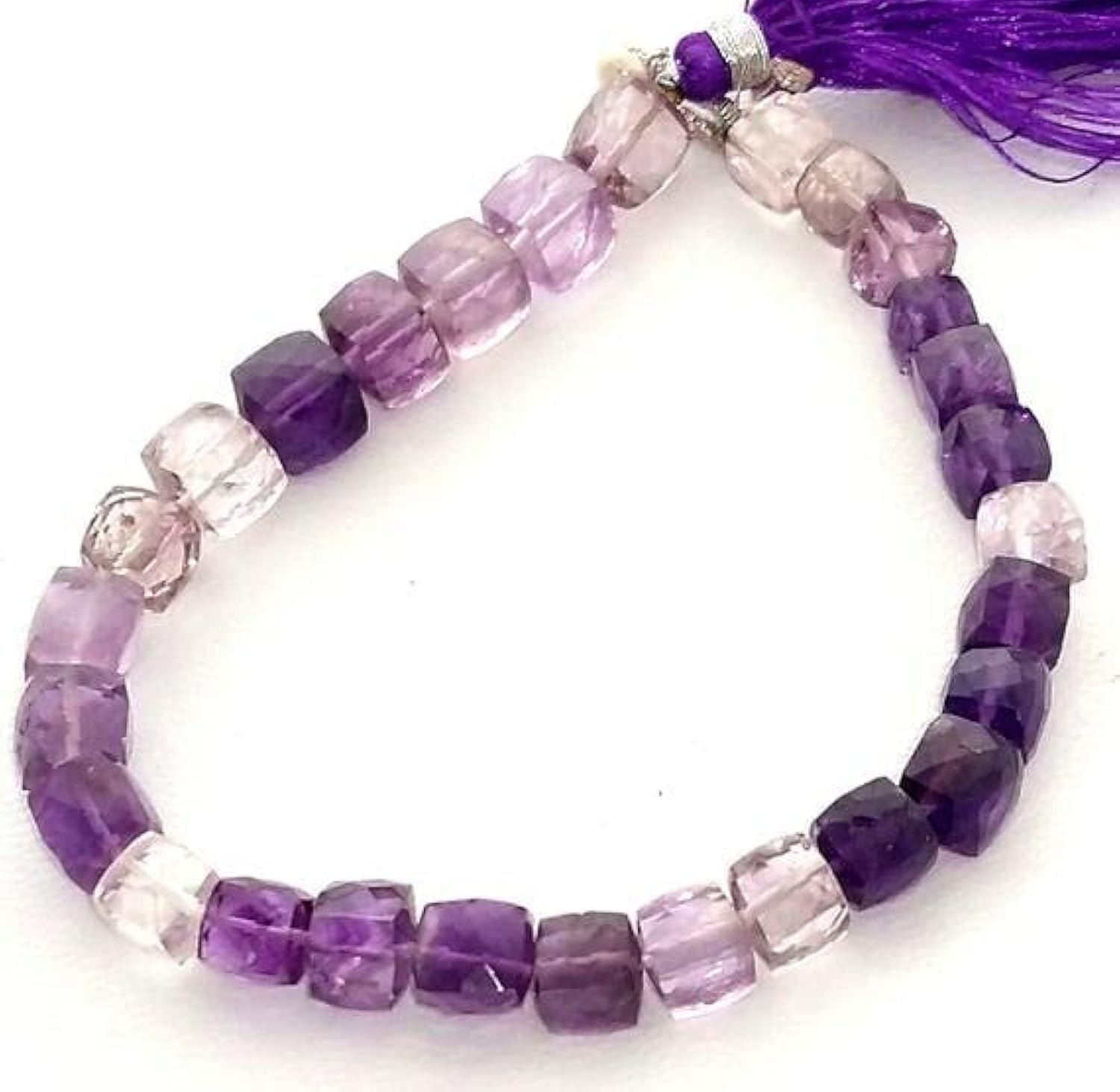 Perles améthyste cubes facettés 6 mm 8 mm strand pour fil de bijoux
