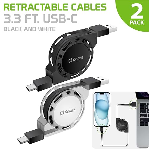 Miniatura 2 de Cable de carga retráctil USB-C, cable de carga rápida USB tipo C y datos compatibles con Samsung Galaxy Z Fold, Z Flip S22 S21 Note20 Apple iPad Pro