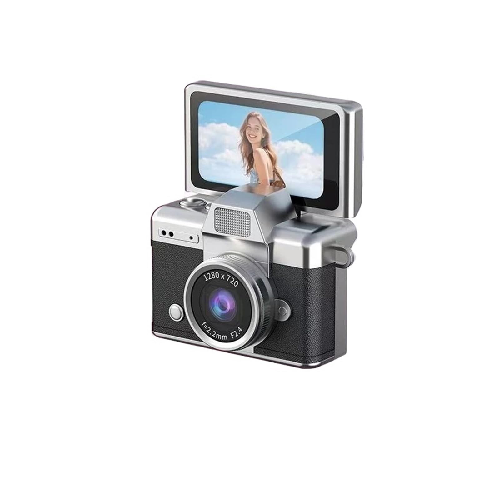 Retro Style Mini CCD Camera with Flip Screen & Neck Strap, Portable Sports Camera for Outdoor Travel Vlogging Photography Gift-image-36