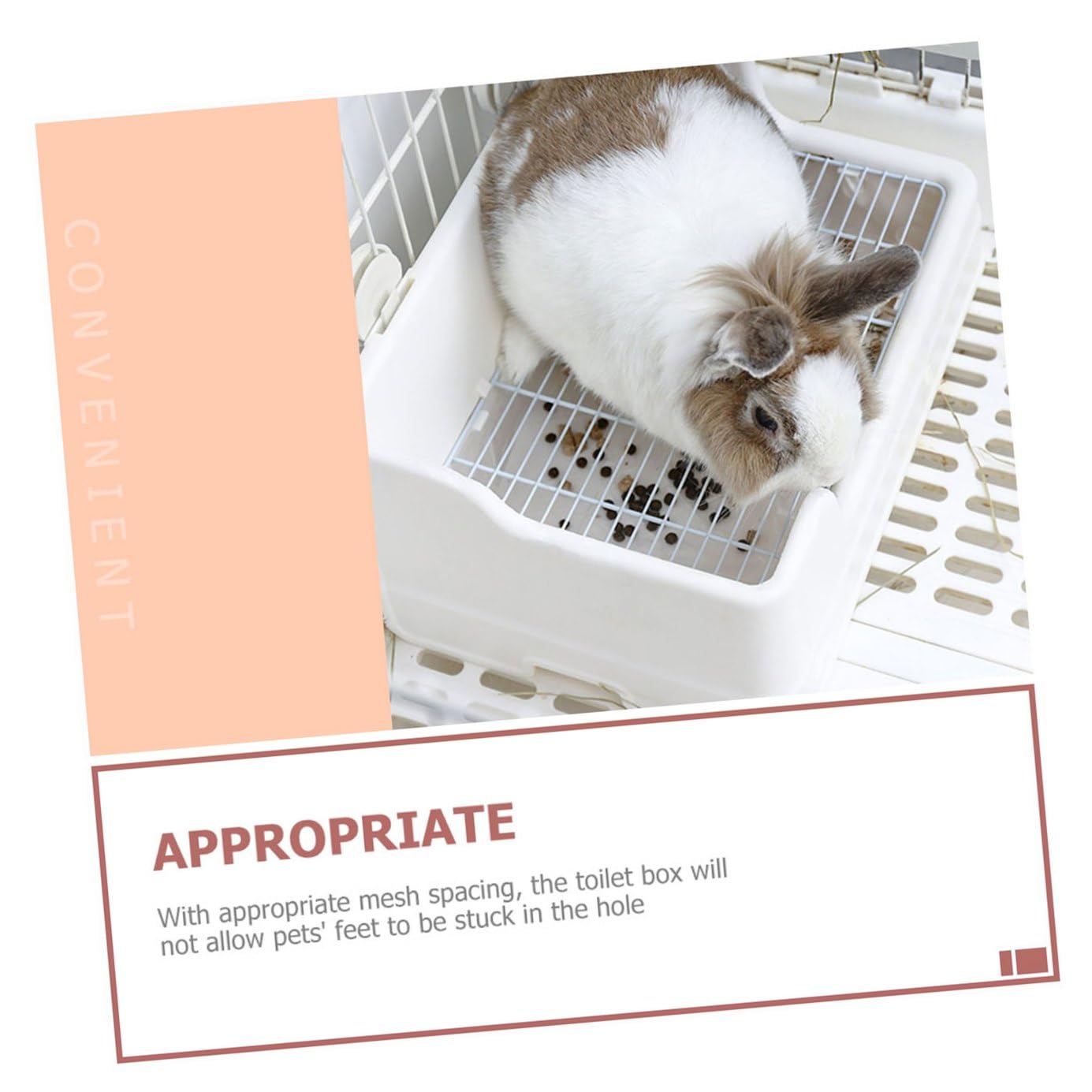 UPKOCH Lettiera per Conigli in Plastica Bianco, Vasino Trainer Diviso in Parti Separate, Facile da Pulire e Rete Appropriata per Piccoli Animali Domestici