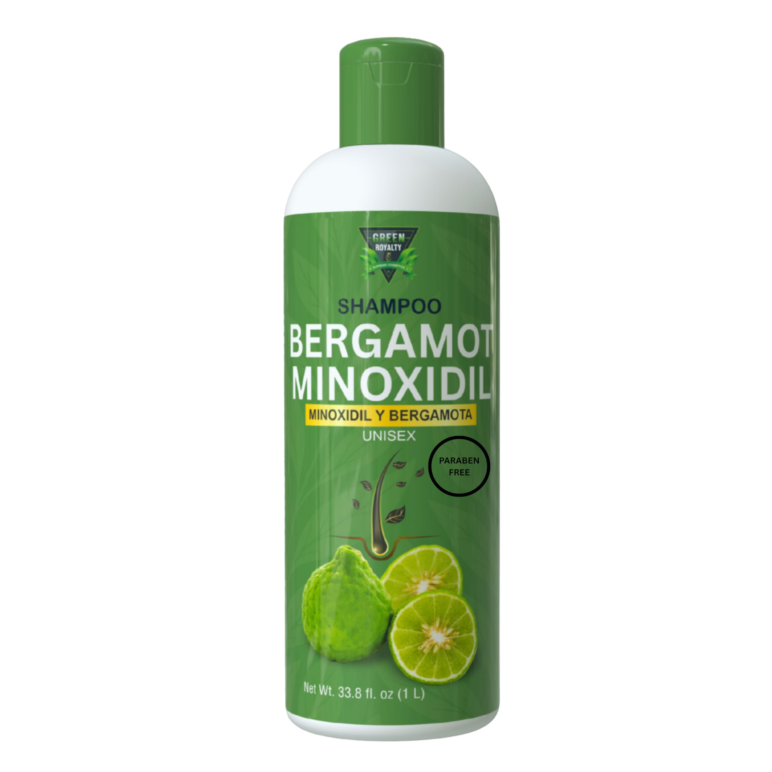 Bergamot Minoxidil Shampoo Paraben-Free Hair Cleansing Formula Unisex 33 8 fl oz 1 Liter