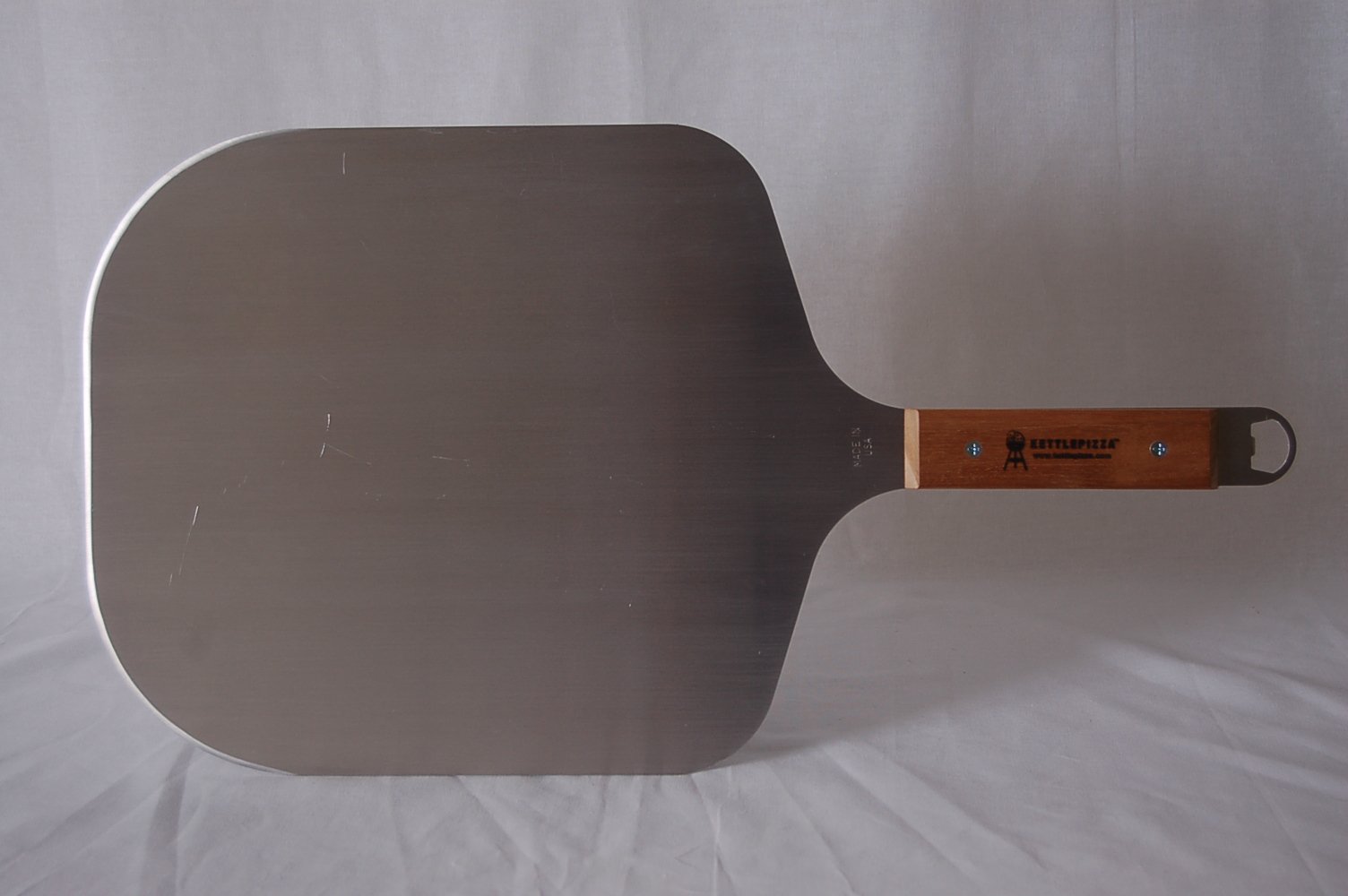 KettlePizza Pro Pizza Peel - Solid Aluminum & Teak. Made in USA.