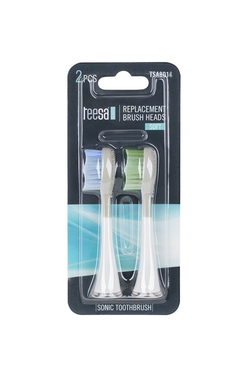 TEESA Sonic Toothbrush Heads Soft Pack of 2