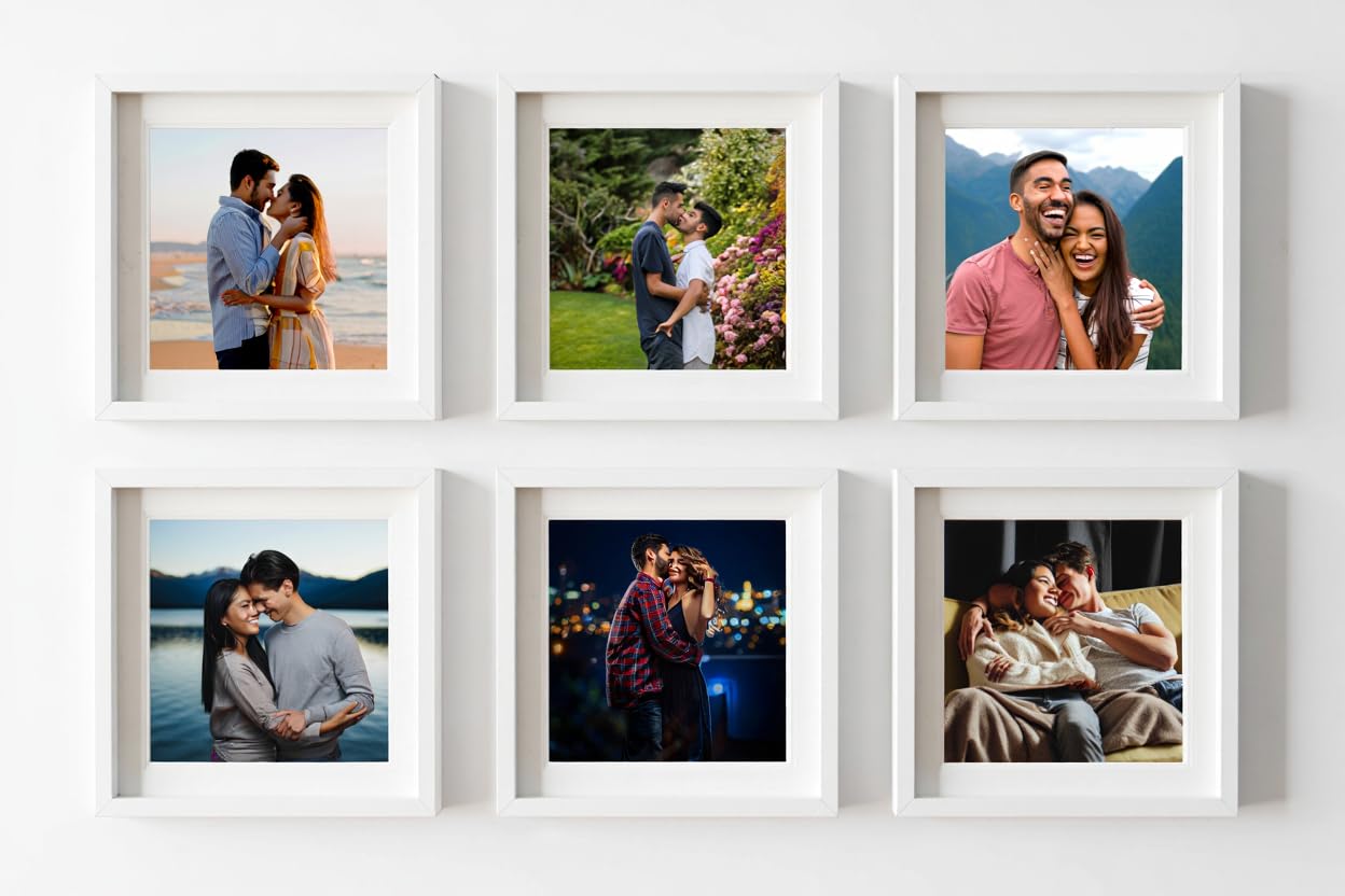 6 White Photo Frames - Acrylic Gallery Wall Set -4