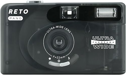 Miniatura 11 de Cámara de película RETO PANO de 35mm - Lente ancha de 22mm, Panorama, Cambio fácil, Modos cinematográficos, Tapa de lente, Flash incorporado, Blanco