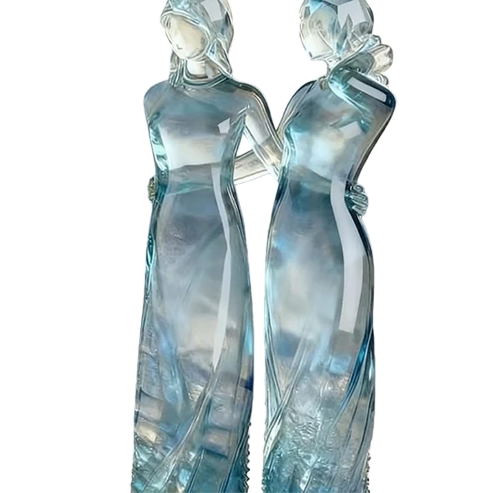 Kalttoy Women's Two Sisters Hope God Sister Embracing Seraph Clear Statue Sister Sculpture A Beautiful Symbol Of Loves & Peace Friend Birthday Gifts For