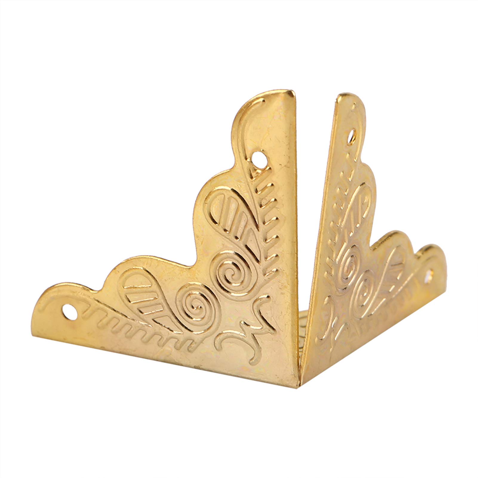Yosoo 12 Pezzi Protezioni Angoli Vintage Oro, Per Scatole Di Legno Fiori, Decorativo Con Viti