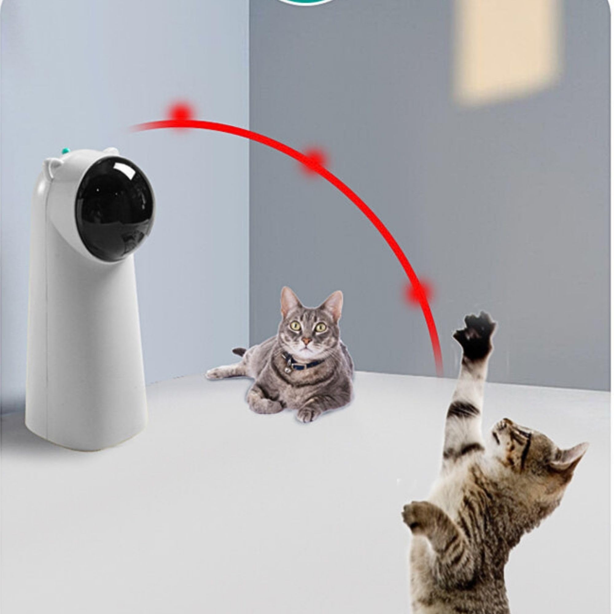 HANAA Katzespielzeug,Interaktives Katzenspielzeug für Katzen, Laserpointer, Elektrischer Laserpointer, Beste Toys für Kätzchen, Katzenlaserpoint, Intelligenzspielzeug, weiß