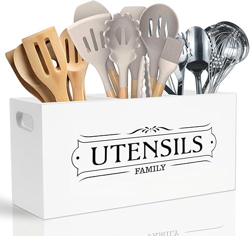 Miniatura 1 de Soporte para utensilios de cocina para encimera, soporte para utensilios de cocina, decoración de cocina de granja, soporte grande de madera para