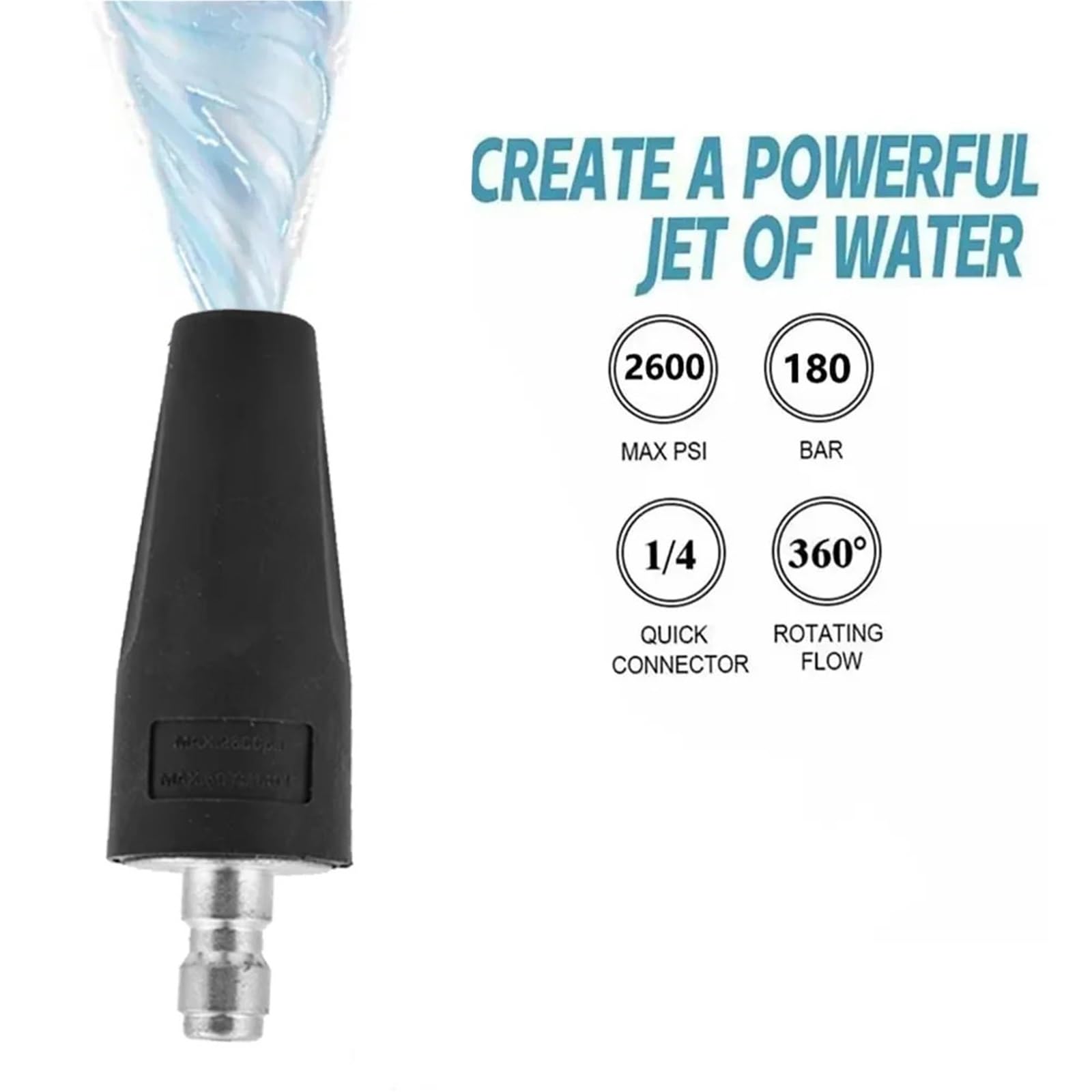Varita de extensión Lavado Alta presión for K2 K3 K4 K5 K7 con Adaptador acoplador pivotante 180 Grados y boquillas Adecuado para Jardines y azoteas(B)