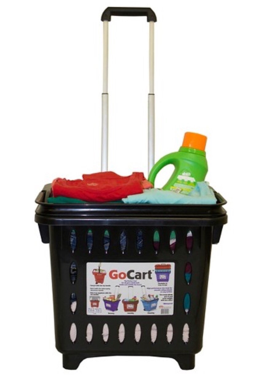 dbest products GoCart, Black Grocery Cart Shopping Laundry Basket on Wheels
