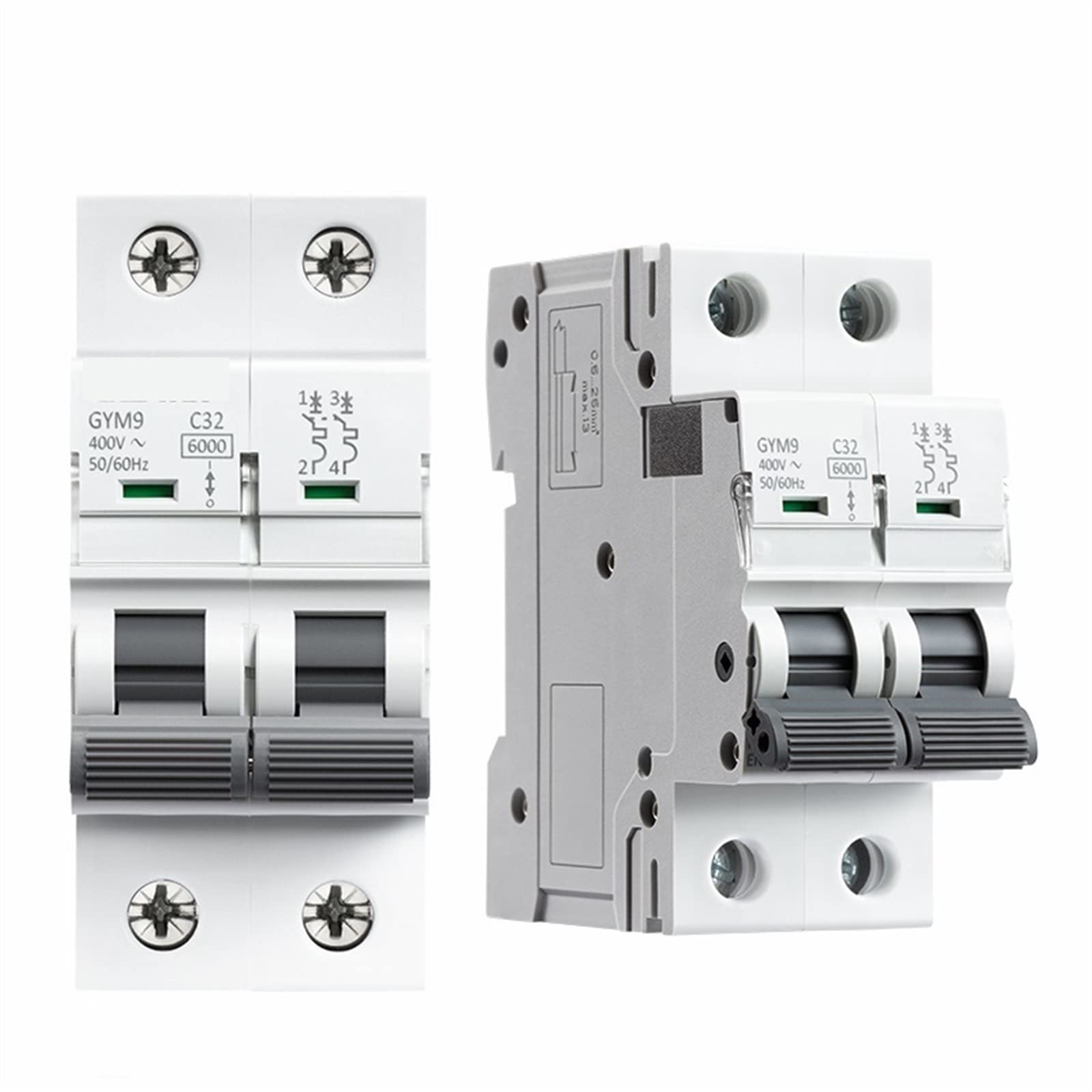 GYM9 2 polos MCB Din Rail Mini disyuntor 230V 6A-63A AC tipo 1 Uds(50A)