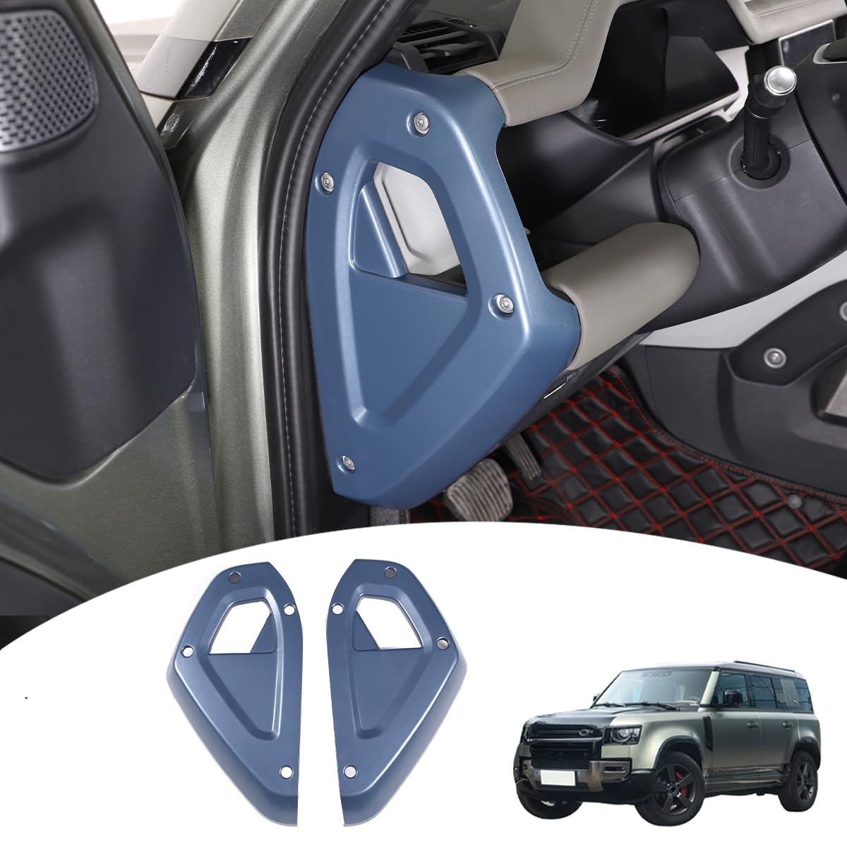 Car Central Control Both Sides Decorative Strips Sticker for Land Rover Defender 2020-2025 90 110 130 Interior Accessories (Blue)