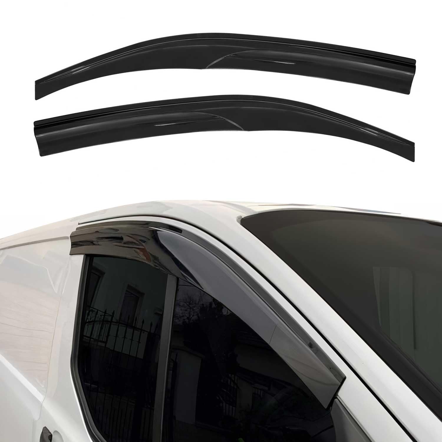 OMAC Windabweiser für Peugeot Expert Traveller 3 2016-2026 Dunkel 2tlg