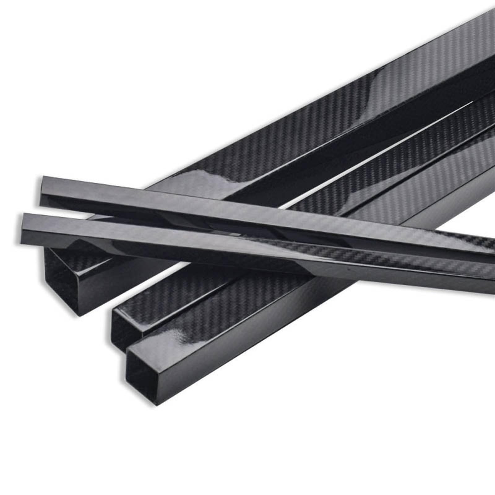 2 Pieces 500MM Length A Grade 3K Full Carbon Fiber Square Tube Painted Glossy Roll Carbon Tube OD: 30mm 32mm 34mm 3K Carbon Fiber Square(32x32x30mm Plain)
