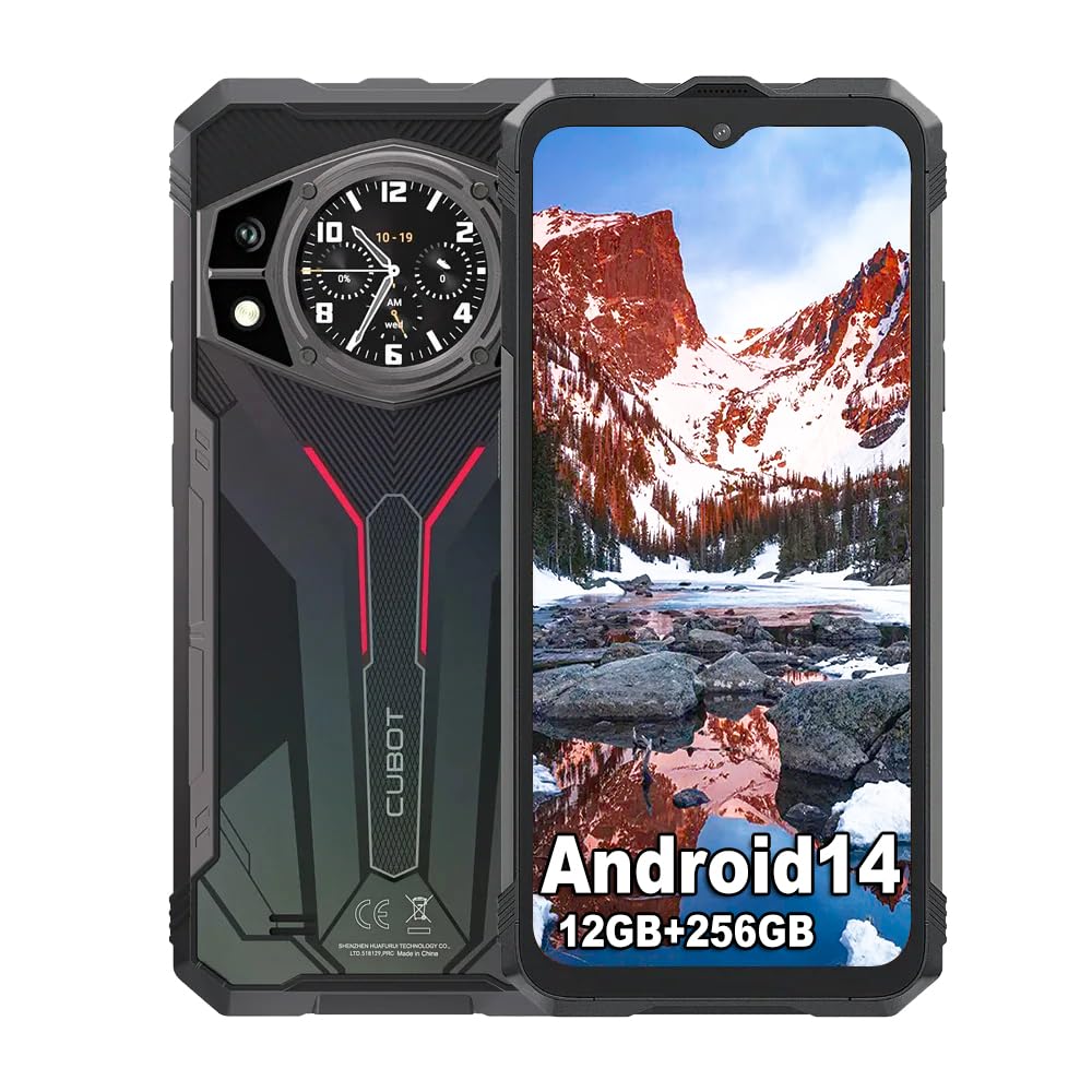 CUBOT KingKong AX Rugged Phone Android 14, Waterproof/Anti-Drop Unbreakable Slim Rugged Smartphone, 12GB+256GB 6.583" FHD+ Screen, 100MP+32MP, 5100mAh 33W Fast Charge, NFC|OTG|Fingerprint|GPS|4G