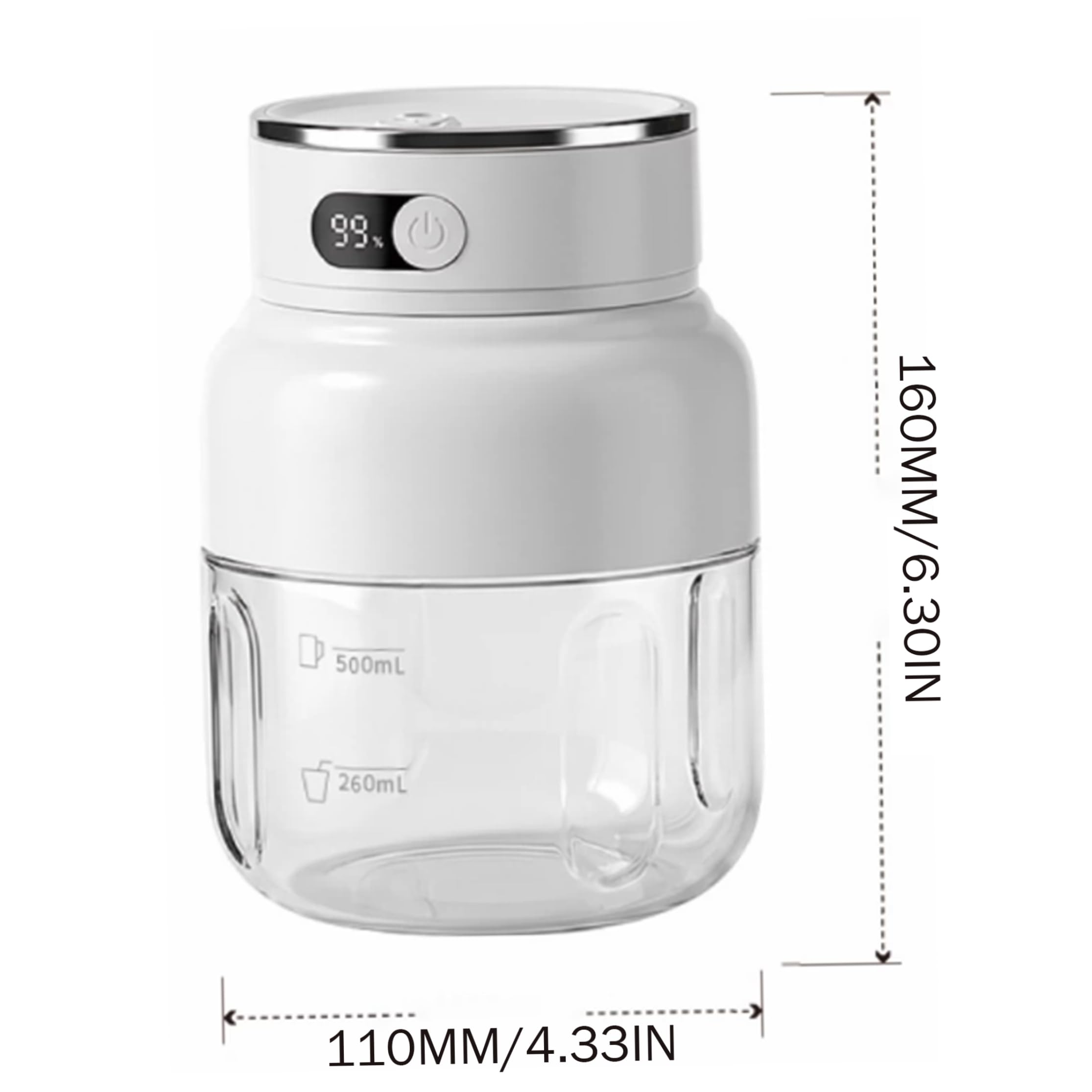 Exprimidor portátil, licuadora Personal de 800ml con 38 cuchillas de acero inoxidable, licuadora exprimidora portátil con pantalla Digital y tapas dobles