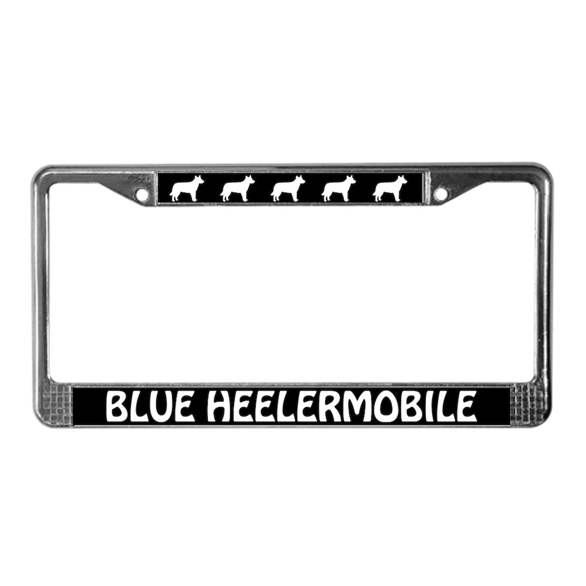 Speedy Pros Protected By Australian Cattle Dog Zinc Metal License Plate Frame Car Auto Tag Holder - Chrome 2 Holes