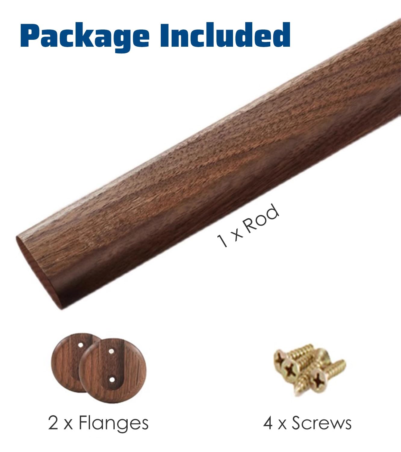 Regulowany zestaw owalnych drewnianych drążków do szafy 138 cm do sypialni garderoby i domowego biura – łatwy montaż wiszący drążek na ubrania, akcesoria i rozwiązania zapewniające prywatność