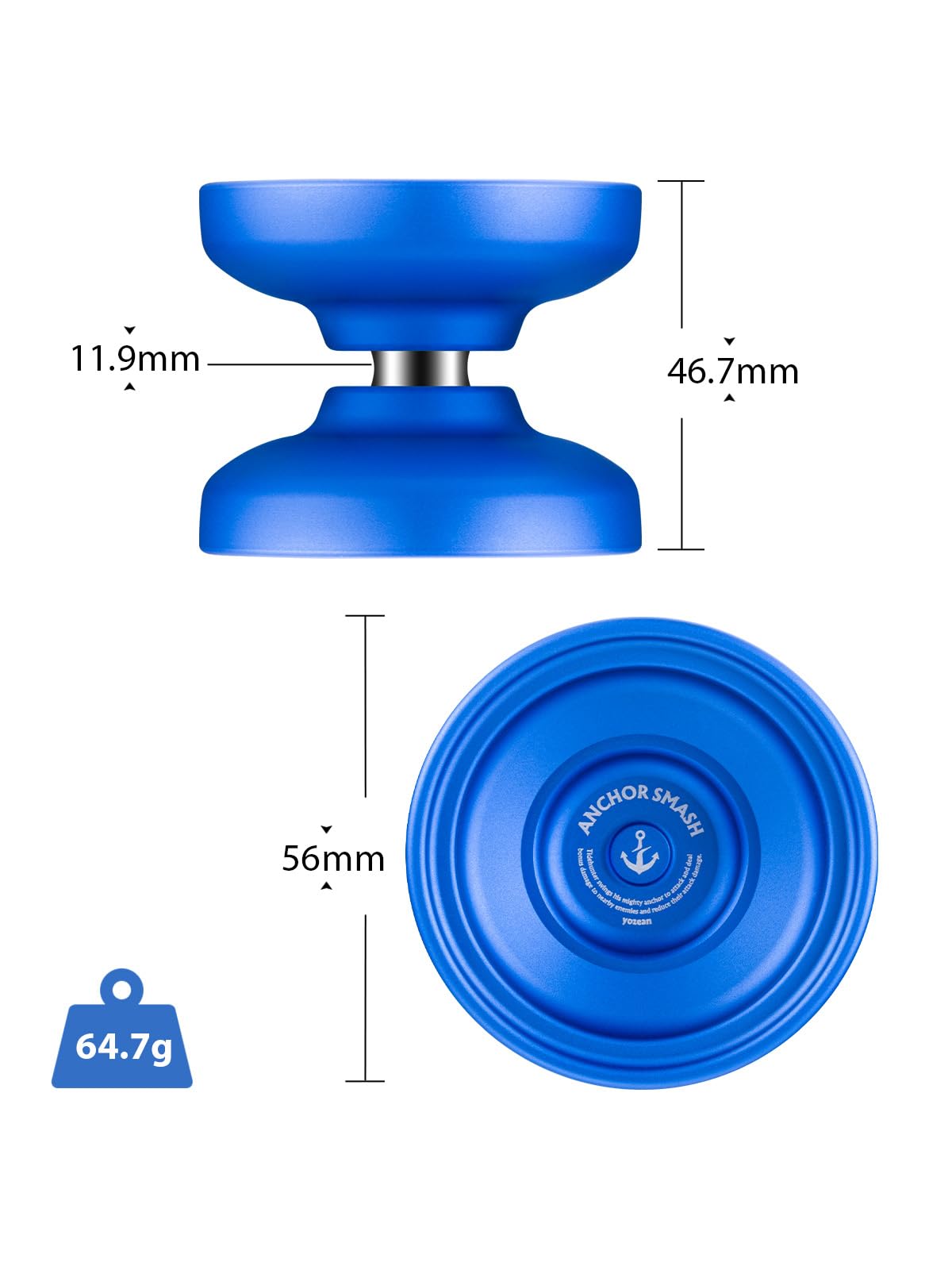 Yozean Anchor Smash Yo-Yo Professional Unresponsive Yoyo 6061