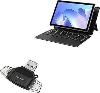 BoxWave Smart Gadget Compatible with Chuwi Hi10 Go - AllReader SD Card Reader, microSD Card Reader SD Compact USB - Jet Black