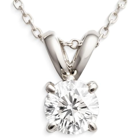 Sarv Solitaire Lab Grown Diamond Necklace for Women 1/4–1 Ct | Handmade in NY | IGI Certified Lab Diamond | 14K Gold Pendant with Strong 16