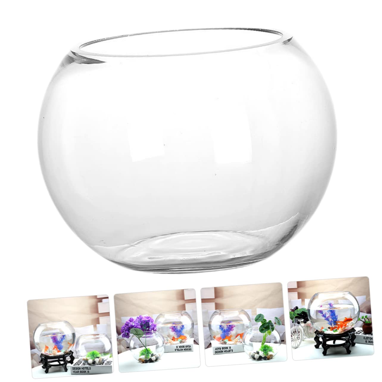 ERINGOGO Vasca Per Pesci Trasparente Acquario Da Tavolo Per Pesci Acquario Decorativo in Vetro Per Piante Accessorio Per Ufficio e Casa