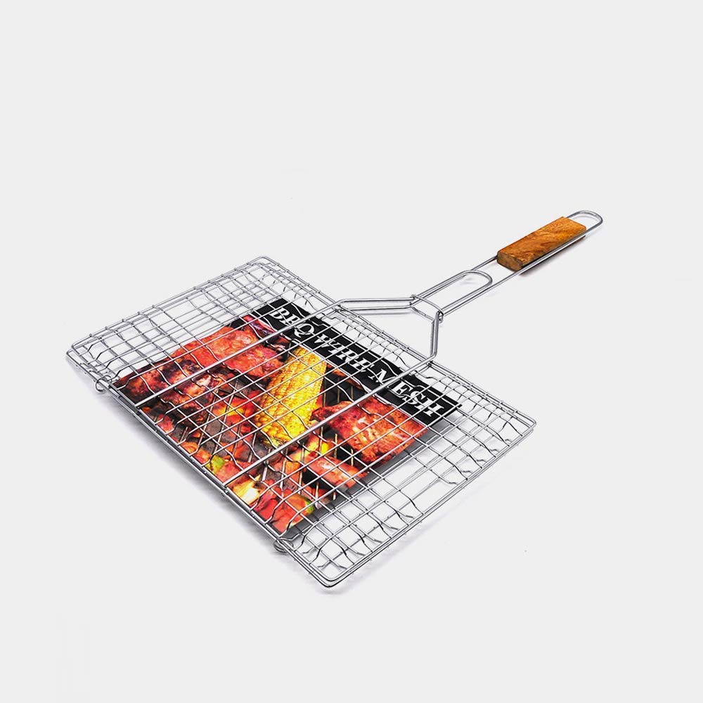 Fish Basket for Grilling - Fish Grill Basket - Stainless Steel BBQ Grill Basket with Handle - Kebab Grilling Basket - Easy Flip Shrimp Grilling Baskets for Outdoor Grill BBQ Tool