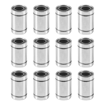 12PCS LM8UU Linear Ball Bearings, Linear Bushing with Double Side Rubber Seal Great for CNC, 3D Printer
