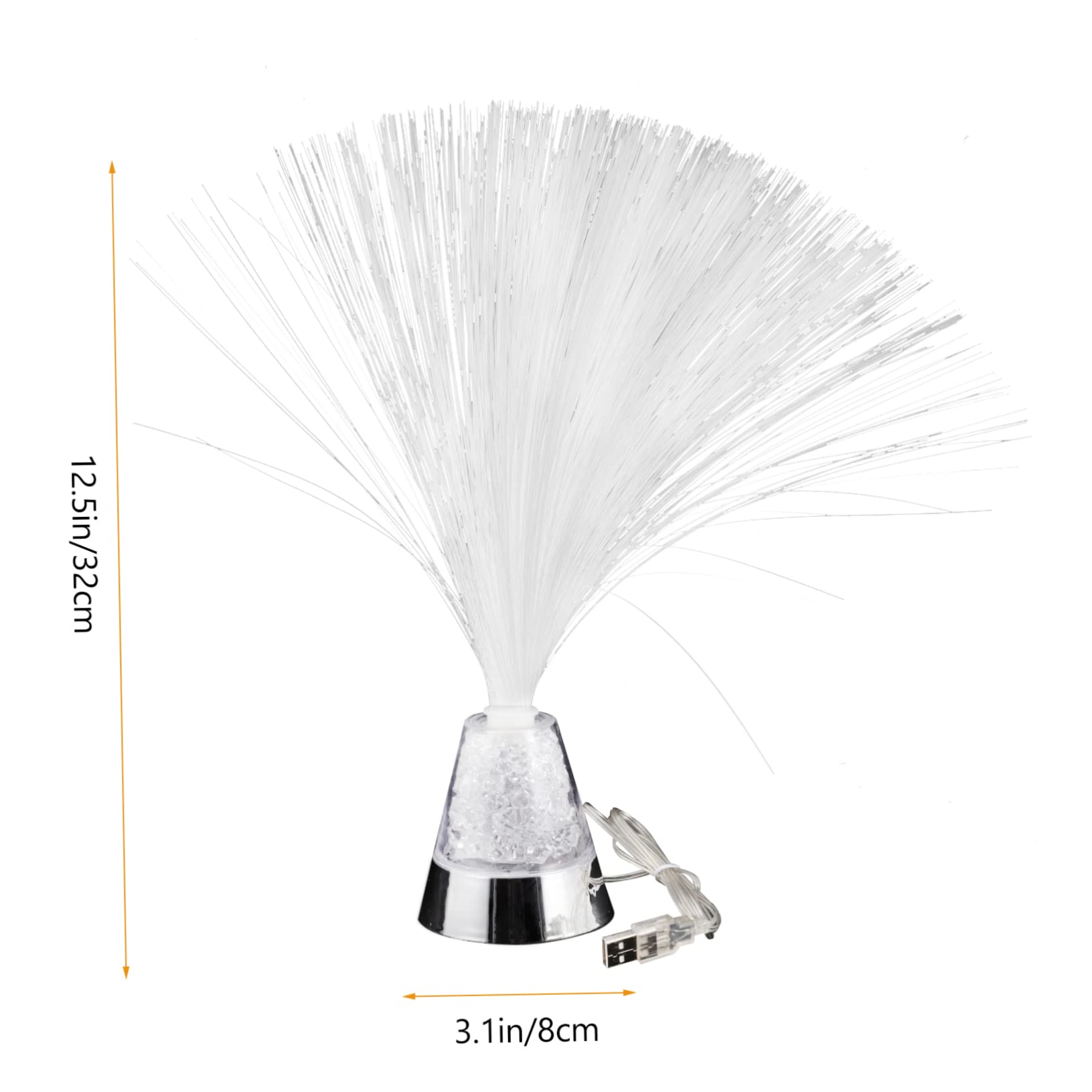NULYLU Colorful Fiber Optic Table Lamp Chic Night Light for Romantic Decor USB Battery Powered for Bedroom Home Office Lighting Sensory Light