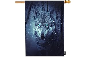 Moslion Wolf House Flag for Yard