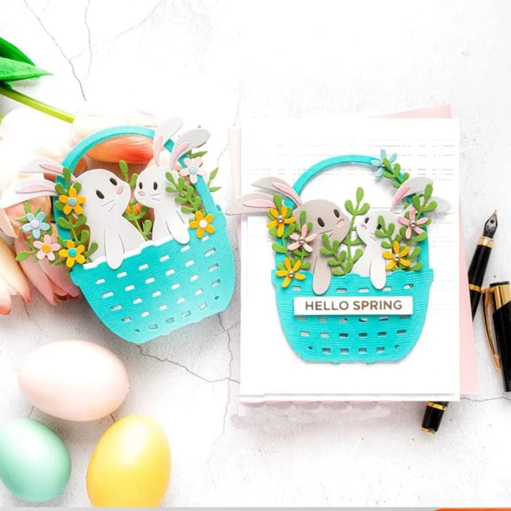 Plantillas De Troquel De Corte Con Temática De Pascua, Caja En Forma De Conejo 3D Con Plantillas De Plantilla Con Patrón De Huevo Para álbum De Recort, Fabricación De Tarjetas, 2 Uds
