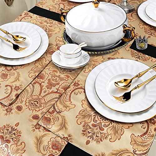 Grelucgo COMINHKPR138806 Luxury Thick Lined Damask Table Runners thumb #3
