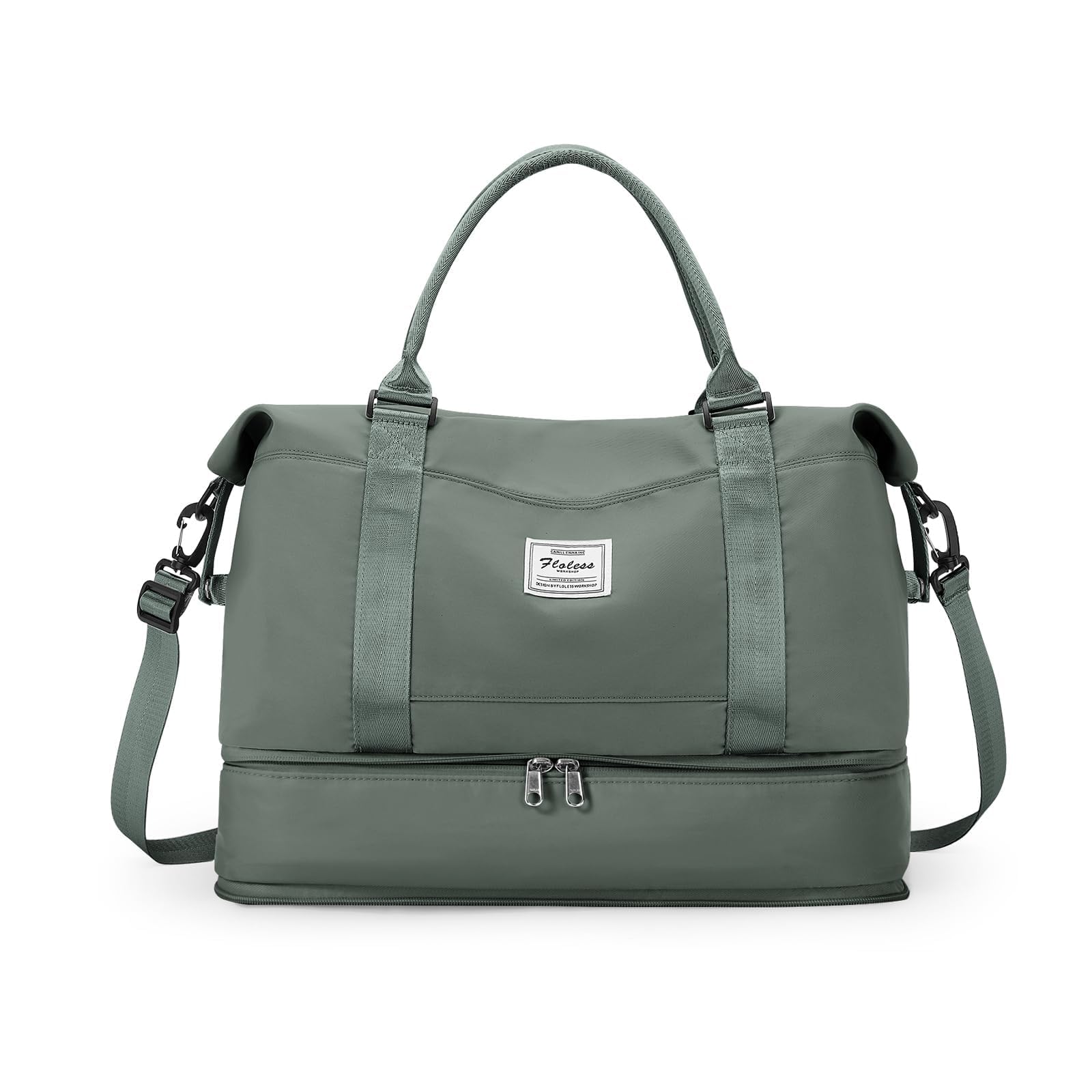 SEAFEW Bolsa de Viaje 40x20x25 para Ryanair,Impermeable Bolsa de Deporte para Gimnasio,Bolsa de Mano Equipaje de Fin de Semana 40x30x20 para Mujer,Bolso de Natación para Playa,D15-Gris Claro — view 31