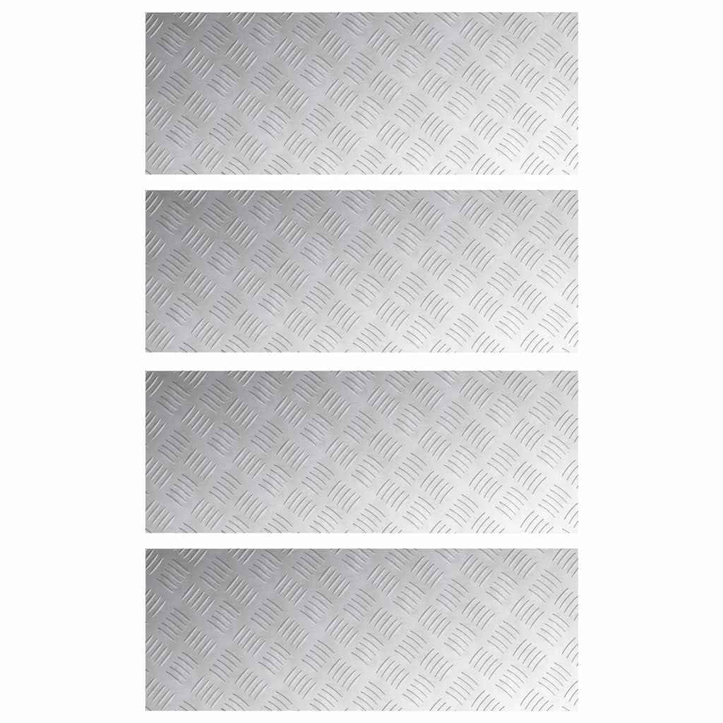 vidaXL Gradini per Scale 4 PCS Argento 80 x 30 cm Alluminio, Tappetini Moderni per Scale, Resistenti e Antiscivolo, Protezione sicura per casa, Interni e Esterni