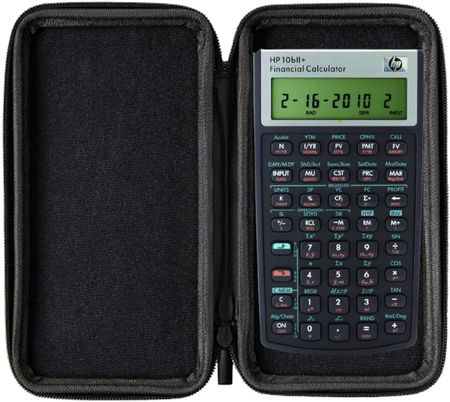WYNGS Protective Case for Hewlett Packard HP 10BII Plus/HP 17 BII Plus Financial Calculator in Black