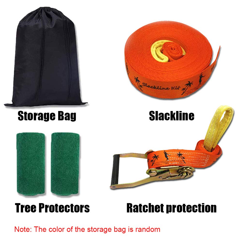 Slackline Slackline dla dorosłych i dzieci, do treningu równowagi, trwały poliester, długość od 15 m do 30 m, idealna do użytku na trawie, na plażę i w parku