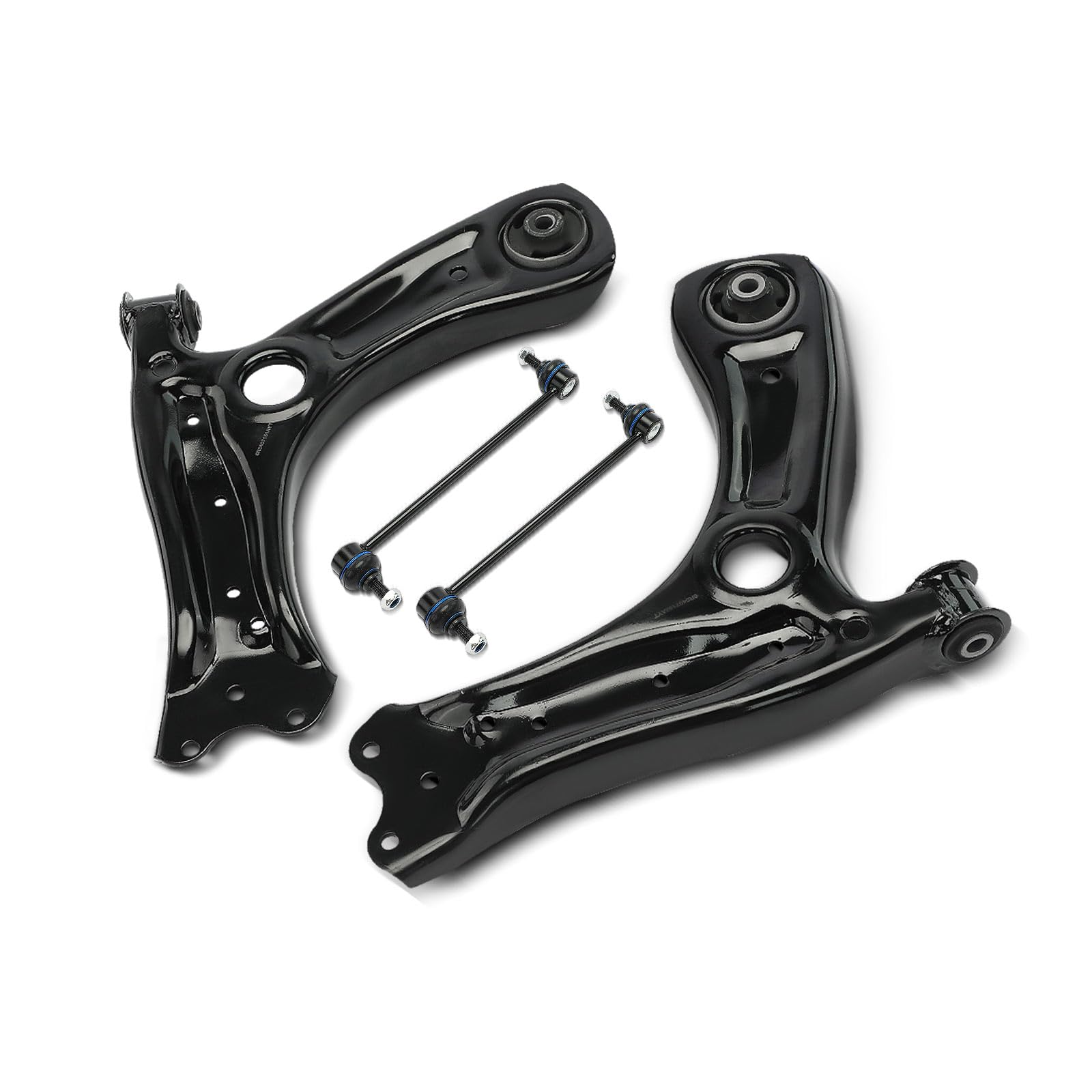 Frankberg 2x Querlenker + 2x Koppelstange Vorne Kompatibel mit A1 8X1 8XK 1.0L-2.0L 2010-2018 Ibiza IV 6J5 6P1 1.2L-2.0L 2008-2017 Replace# 6R0407152F