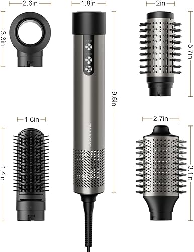 Miniatura 7 de Cepillo secador de pelo y estilizador de pelo, 110,000 rpm, secador de pelo iónico negativo de alta velocidad, secado rápido, multipeinador, cepillo