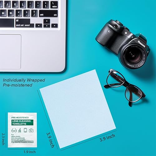 Miniatura 2 de 200 toallitas para lentes, toallitas de limpieza de lentes prehumedecidas envueltas individualmente, limpiador de lentes sin arañazos ni rayas para
